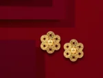 Fortune Stud Earrings in 916 Yellow Gold (EA23580) - Image 2