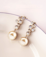 Mosaic Sunrise Pearl Drop Earrings (AE2017) - Image 2