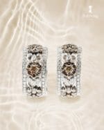 Mosaic Brown Diamond Hoop Earrings (DE2482) - Image 2